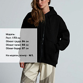 Толстовка унисекс оверсайз Zippy, черная