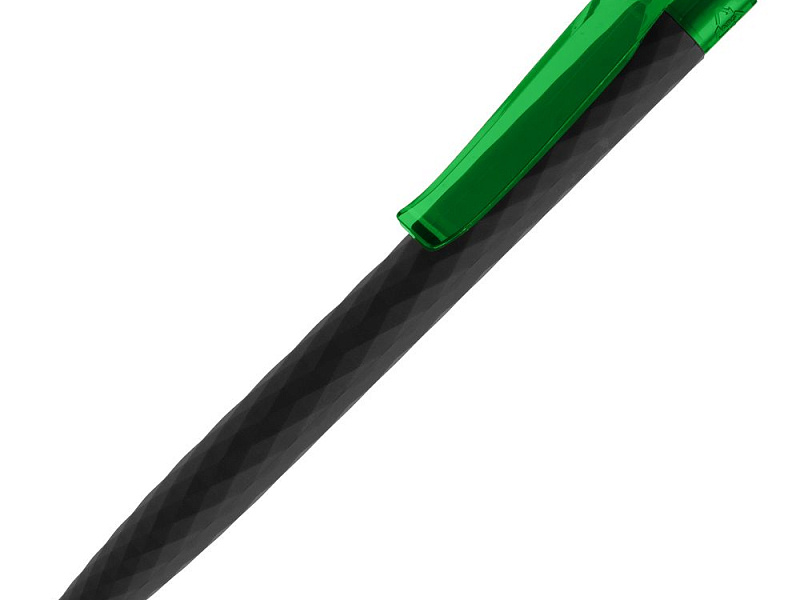 Ручка шариковая Prodir QS01 PRT-T Soft Touch, черная с зеленым