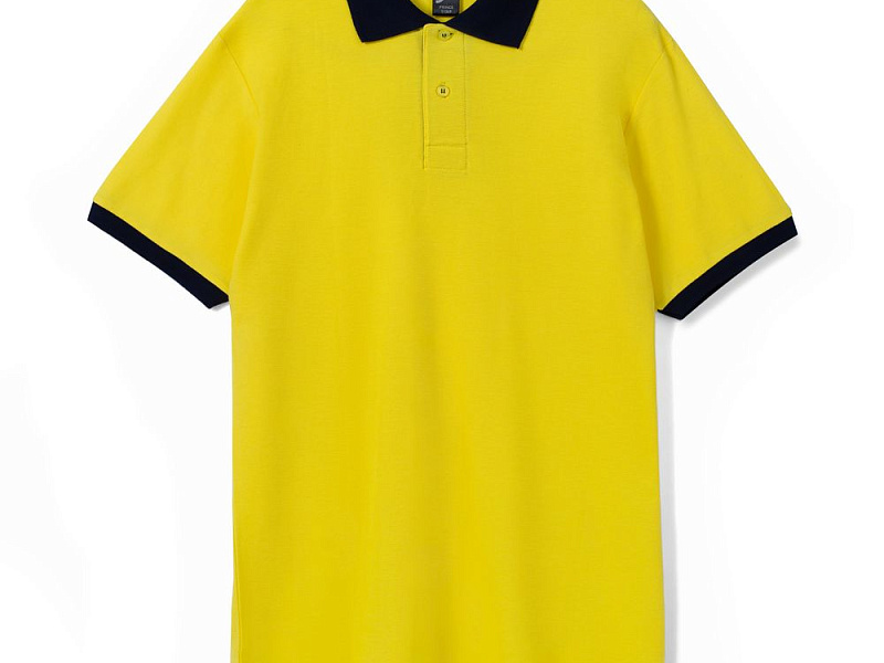 Рубашка поло Prince 190, желтая с темно-синим