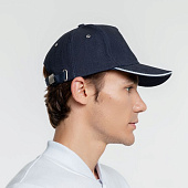 Бейсболка Classic, темно-синяя с белым кантом