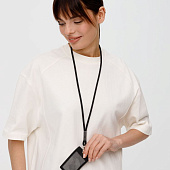 Шнурок для бейджа Tube Metal, черный