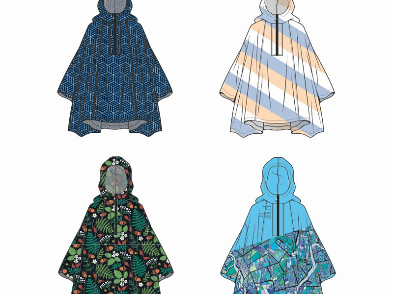 Дождевик-пончо AquaStop взрослый на заказ, разноцветный, единый размер