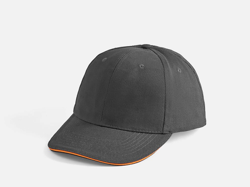 Бейсболка Buffalo, серая с оранжевым