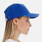 Бейсболка Long Beach, ярко-синяя с белым