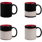 Кружка-хамелеон On Display, матовая, черная с красным