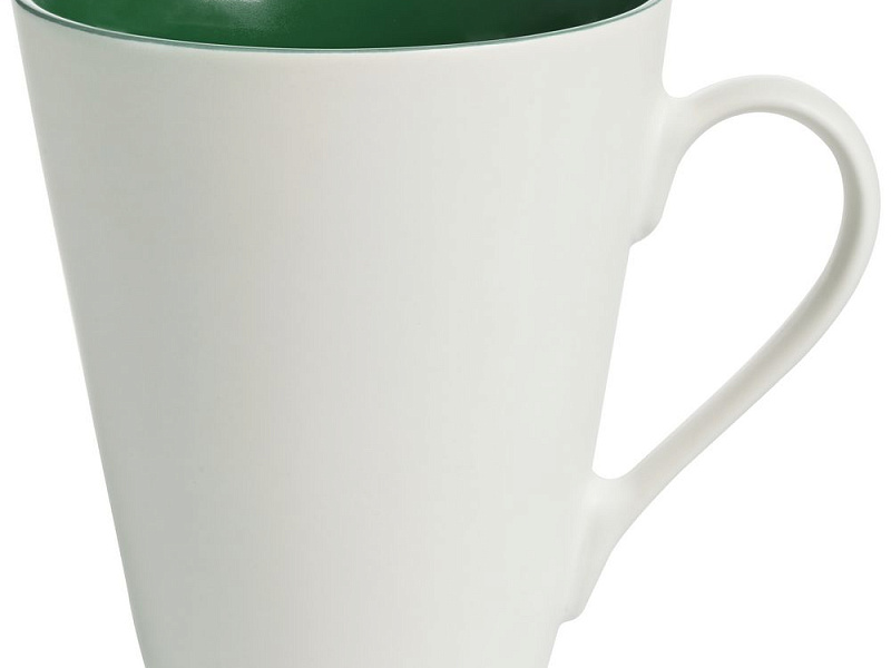 Кружка New Bell матовая, белая с зеленым