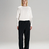 Футболка оверсайз с двойным рукавом Kosmos, молочно-белая