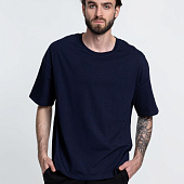 Футболка унисекс оверсайз Crosstown, темно-синяя