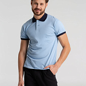 Рубашка поло Prince 190, голубая с темно-синим