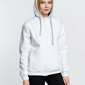 Толстовка на молнии с капюшоном Siverga Heavy, белая (белоснежная)