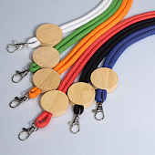 Шнурок для бейджа Tube Wood, белый