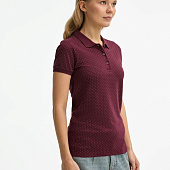 Рубашка поло женская Brandy Women, бордовая с белым