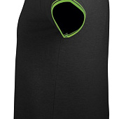 Рубашка поло мужская Pasadena Men 200 с контрастной отделкой, черная с зеленым