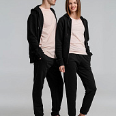 Толстовка на молнии с капюшоном унисекс King, черная