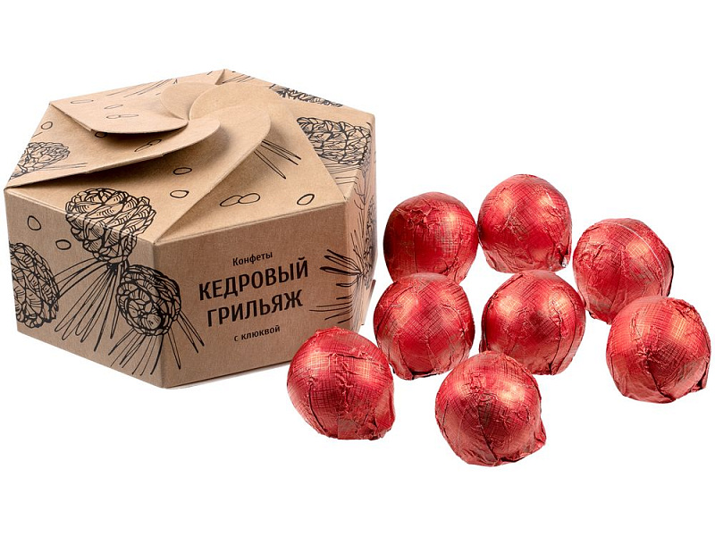 Конфеты «Мягкий кедровый грильяж» с клюквой