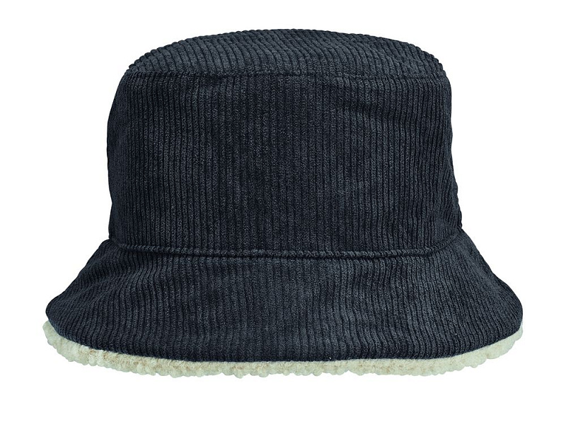 Панама Bucket двусторонняя утепленная, темно-серая с бежевым