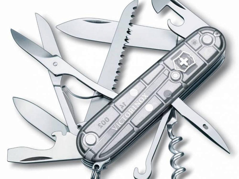 Офицерский нож Huntsman 91, прозрачный серебристый