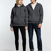 Толстовка на молнии с капюшоном Siverga Heavy 2.0, темно-серая (графит)