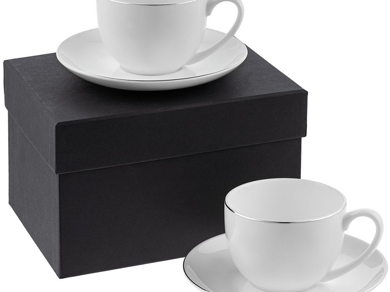 Набор на 2 персоны Select, белый с серебристой отводкой