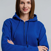 Толстовка на молнии с капюшоном унисекс King, ярко-синяя
