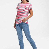 Футболка женская Grand Granat New, белая с красным