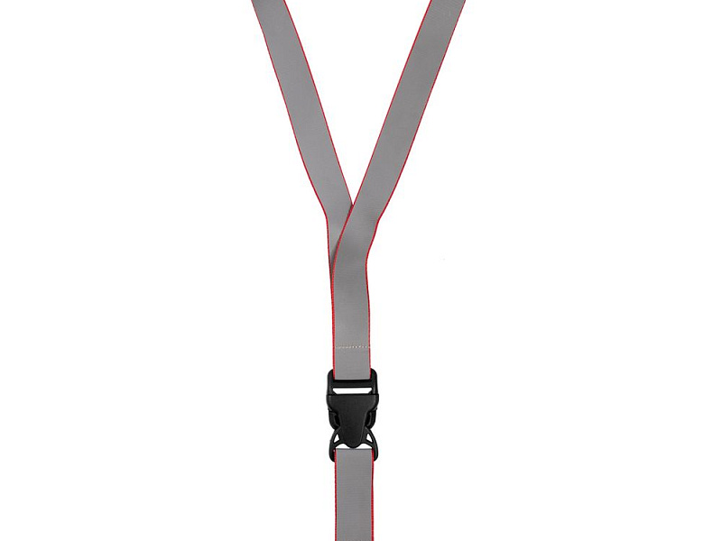 Лента светоотражающая Interlevel, красная с серым