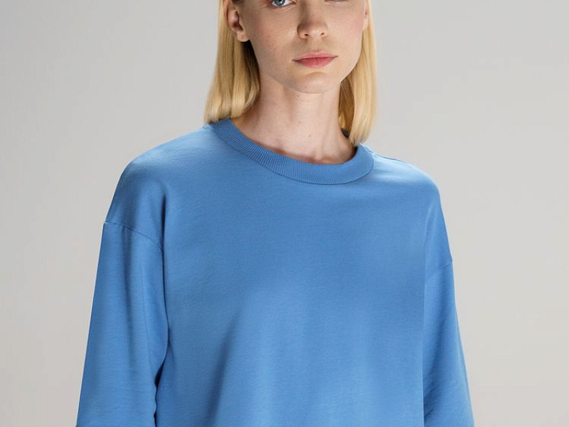 Футболка оверсайз с двойным рукавом Kosmos, синяя