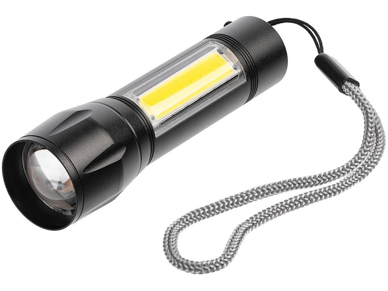 Фонарик аккумуляторный с фокусировкой луча Kirk, черный