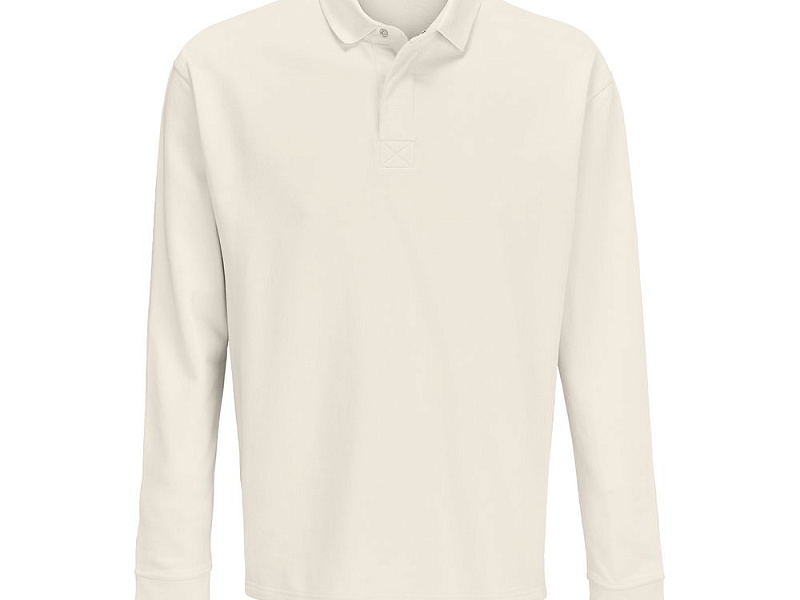 Рубашка поло оверсайз с длинным рукавом Heritage, молочная