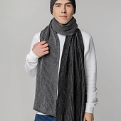 Шарф Nobilis, черный с серым меланжем