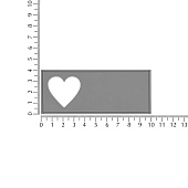 Лейбл из ПВХ с вырубкой «Сердце», серый