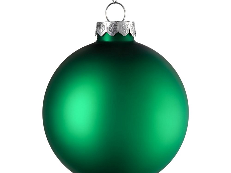 Елочный шар Finery Matt, 10 см, матовый зеленый