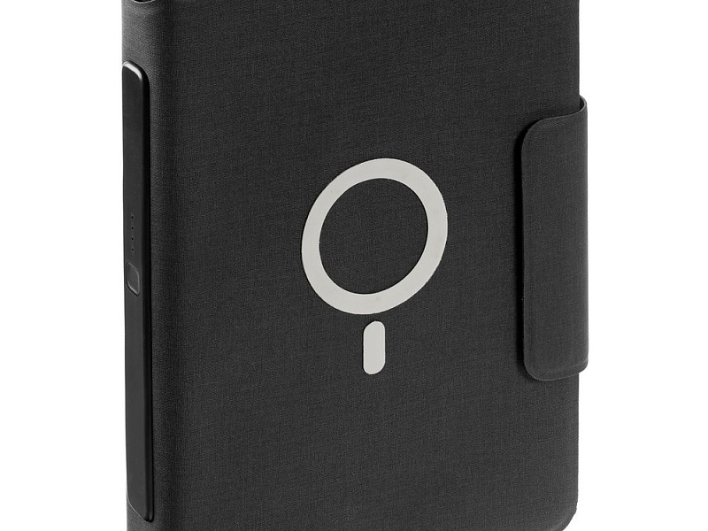 Органайзер с блокнотом и аккумулятором Oiro, черный