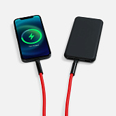 Кабель-ланьярд energyFlex Power Delivery 60 Вт, красный