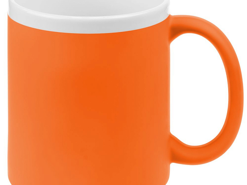 Кружка StopSpot с покрытием софт-тач, оранжевая