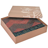 Плед Zig Zag, красный с коричневым