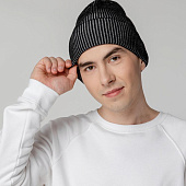 Шапка Nobilis, черная с серым меланжем