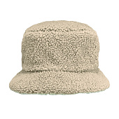 Панама Bucket двусторонняя утепленная, темно-серая с бежевым