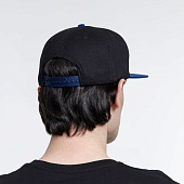 Бейсболка Foreside с прямым козырьком, черная с синим