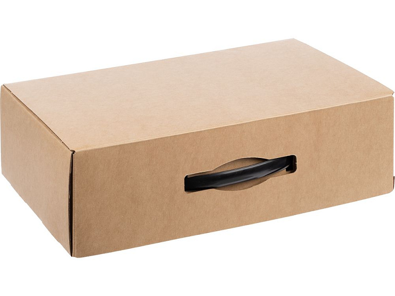 Коробка Matter Light, крафт с черной ручкой