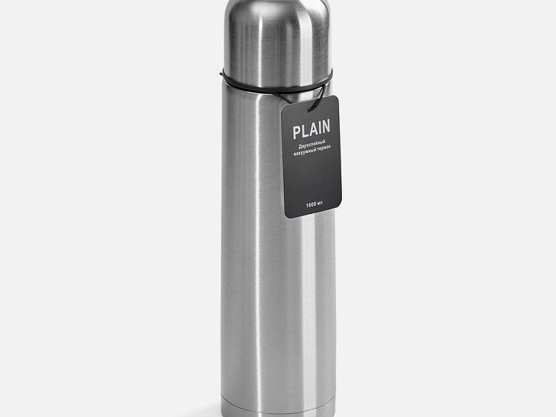 Термос Plain 1000, серебристый