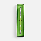 Ручка шариковая Keskus Soft Touch в футляре, зеленое яблоко