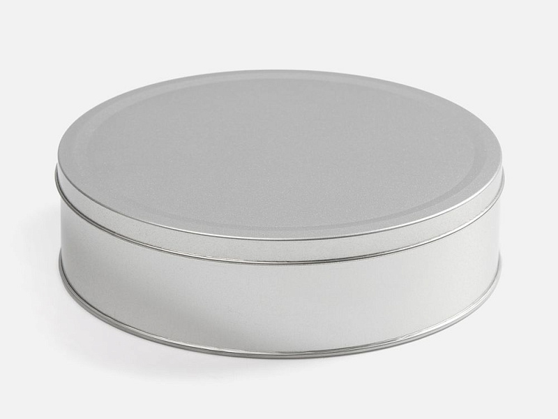 Коробка Pragmax L, круглая, серебристая