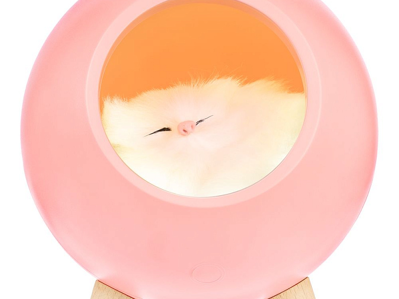 Беспроводная лампа-колонка Right Meow, розовая