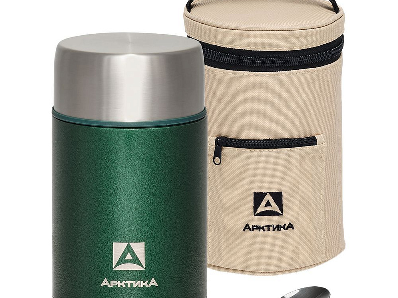Термос для еды в чехле «Арктика 1000», зеленый