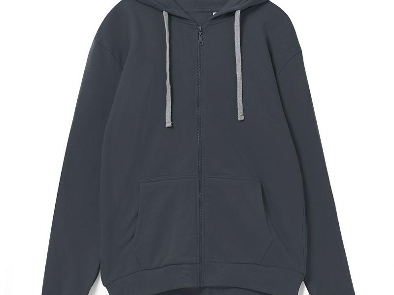 Толстовка на молнии с капюшоном Siverga, темно-серая (графит)