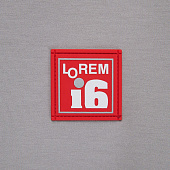 Лейбл из ПВХ Dzeta, L, красный