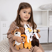 Мягкая игрушка Beastie Toys, мишка с белым шарфом