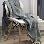 Плед «Сенеж», серо-синий