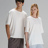 Футболка оверсайз унисекс Vozduh, молочно-белая